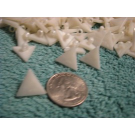 New Old Stock 100's of Pearly Creamy White 5/8" Triangle Shape Shank Buttons