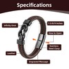 Mens Gift Leather Infinity Bracelet, Braided Leather Bracelet Stainless Steel