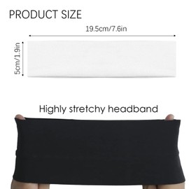 MUNSKT Pack of 6 Sports Headbands, Women's Thin Fitness Non-Slip Sweatbands, Elastic Sweat-Absorbing Headbands, Elastic Headbands for Men and Women