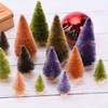Asodomo 16 Pcs Artificial Sisal Christmas Trees Mini Bottle Brush