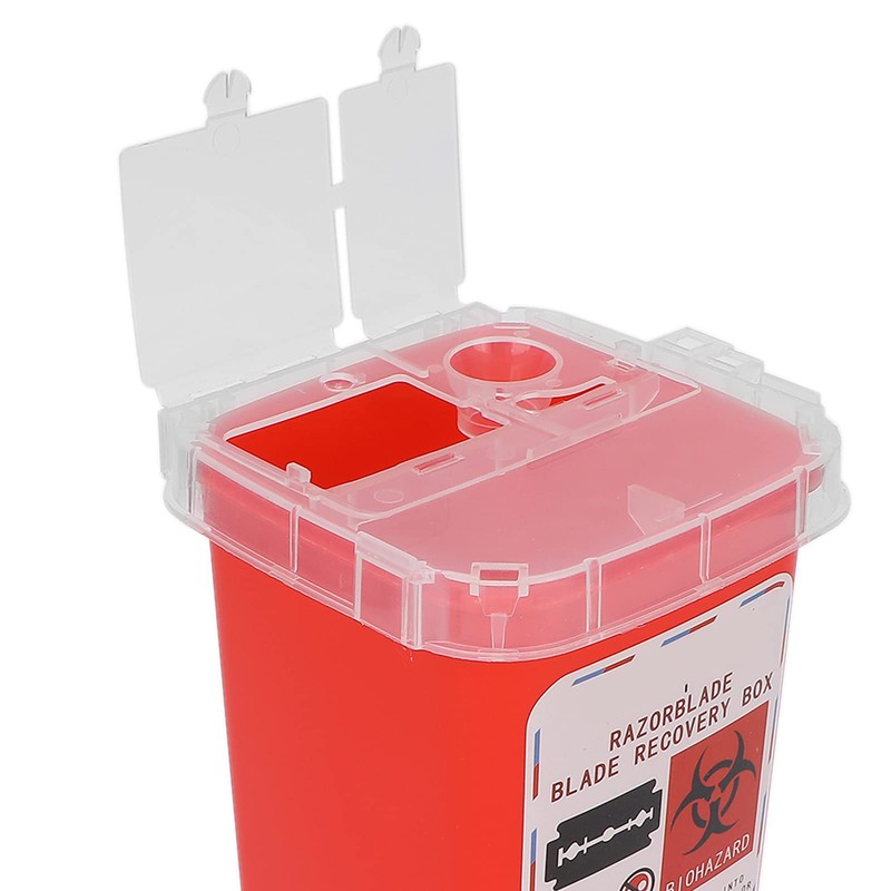 Razors Blades Disposal Case, Large Capacity Red Razor Blade Bank