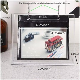 4X6"Acrylic Sign Holder,Flip Frame for Pictures,Self Standing Frame,Horizontal Double Sided Display,L Shape Acrylic Sign Holder ,Display 17 Pages-34 Sides Pictures for Wedding,Family Photos (1, Black)