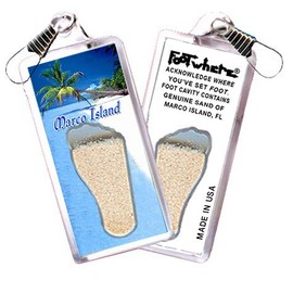 Marco Island, FL "FootWhere" Souvenir Zipper-Pull. Made in USA (MCI304 - Palm Tree)