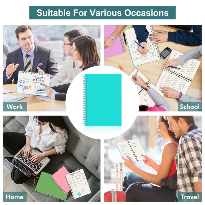RETTACY Notepad A5 Squared Spiral Notebook 100gsm with 300 Pages/150