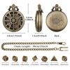 Mini DND Dice Set with Steampunk Hollow Gear Pocket Watch
