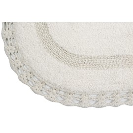 Home Weavers Hampton Crochet Bathmat Collection Absorbent Cotton Soft Reversible Bath Rug, Machine Washable, 20"x20", Ivory