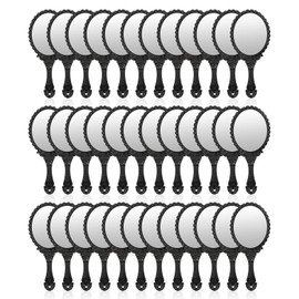 YUSONG Handheld Mirror with Handle, Makeup 36Pack Compact Hand Mirrors for Women Travel Small Vintage Purse Mirrors with Handle, Hand Held Packet Mini Mirror for Girls Decorative (Black)