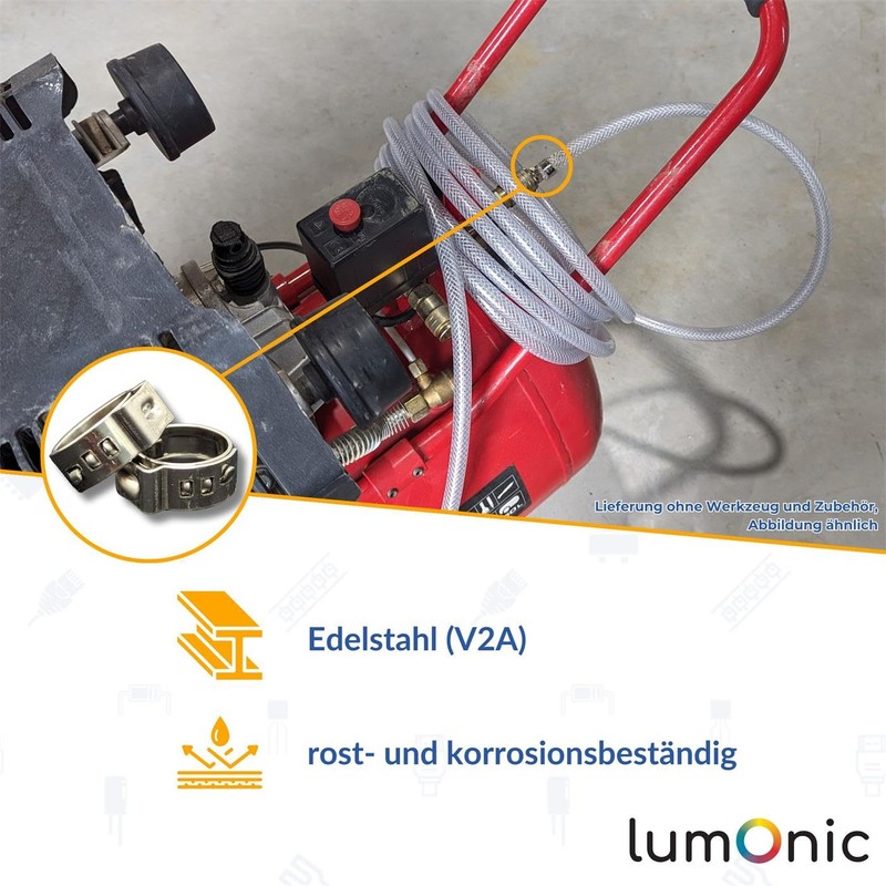 Lumonic I 20 x 1-Ear Clamps 7.3-9.0 mm I V2A