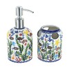 Blue Rose Polish Pottery Atlantis Soap Dispenser & Toothbrush Holder