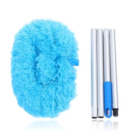 SENECESLI Limpiador de Ventilador de Techo, Limpiador de Aspas de Ventilador de 55 para Techo Alto, Plumero de Ventilador con Barra de Extensión para Estanterías Superiores de Ventana