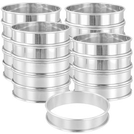 KOHAND 20 PCS 4 Inch Crumpet Rings, Stainless Steel English Muffin Cooking Rings, Double Rolled Tart Rings for Muffins Crumpets Frying Eggs