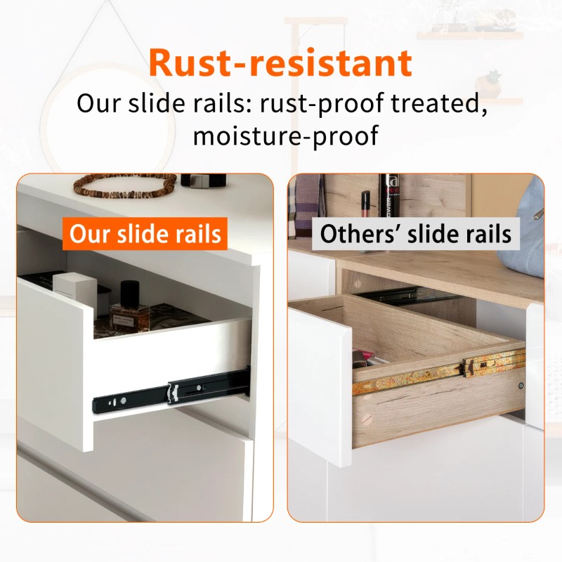 YENUO 1 Pair Full Extension Drawer Slides Side Mount 4-24