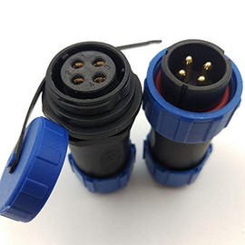 SZJELEN SP21 2Pin-12Pin IP67 Waterproof Electrical Wire Cable Connector Plug Socket,Panel Mount Aviation Connector Male and Female (4Pin)
