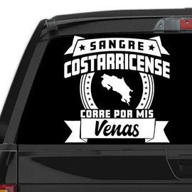 Generic Costa Rica Stickers para Carros Sangre Costarricense Corre por mis Venas Calcomanias para Autos Costa Rica Decal for Cars and Trucks Latin Heritage (18"" x 18""), White