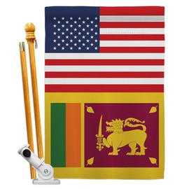 Sri Lanka US Friendship House Flag Set Regional USA American Alliance World Country Particular Area Small Decorative Gift Yard Banner Made In 28 X 40