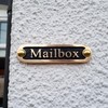 Mailbox Brass Door Sign. Traditional Style Home Décor Wall Plaque