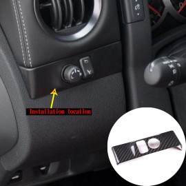 car-attention REAL Carbon Fiber Headlight Switch Button Trim Cover For Nissan GTR R35 2008-16