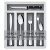 HaWare 49-Piece Silverware Set with Flatware Drawer Organizer, Stainless Steel