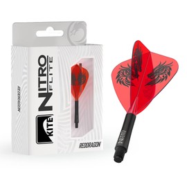 RED DRAGON Darts – Nitro Flite Integrated Flight & Shaft System | Jonny Clayton 'The Ferret' | Kite Shape and Design – Black & Orange, Short Length
