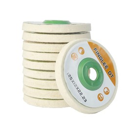 FINGLEE DT 125 mm Angle Grinder Wool Buffing Disc Flex Polishing Disc Wool Polishing Attachment Angle Grinder Grinding Tool for Polishing Glass, Ceramic, Plastic, Marble (10 Pieces 125 mm)
