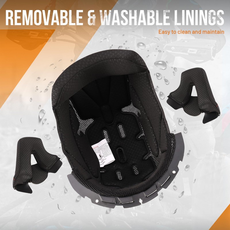 OUMURS DOT Motorcycle Full Face Helmet, Modular Flip-Up Dual Visor