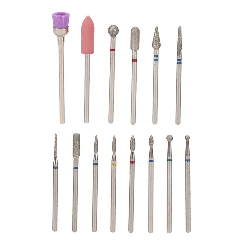 20 Holes 14pcs Nail Grinding Head Holder Manicure Pedicure Bits