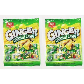 Ginger Coconut Candy, Hard Candy,5.6 oz, 2 Pack
