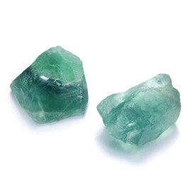 Top Plaza 2Pcs Natural Raw Green Fluorite Crystal Rock Stone Healing Crystals 1.6-2.2" Large Rocks for Tumbling Meditation Wicca Rough Stone Bulk Decoration