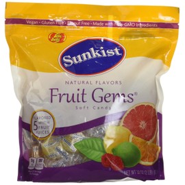 Sunkist Fruit Gems Soft Candy, Assorted Natural Flavors, 2-lb