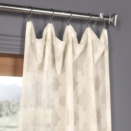 HPD Half Price Drapes Patterned Faux Linen Sheer Curtains For Living Room 50 X 96 (1 Panel), SHCH-11701-96, Calais Tile