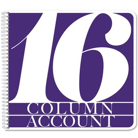 BookFactory 16 Column Ledger Book/Account Book/Accounting Ledger/Notebook Sixteen Columns Columnar Accountant Book Format - 100 Pages, 12'' x 11'', Wire-O (ACT-100-CCW-PP(Accounting-16))