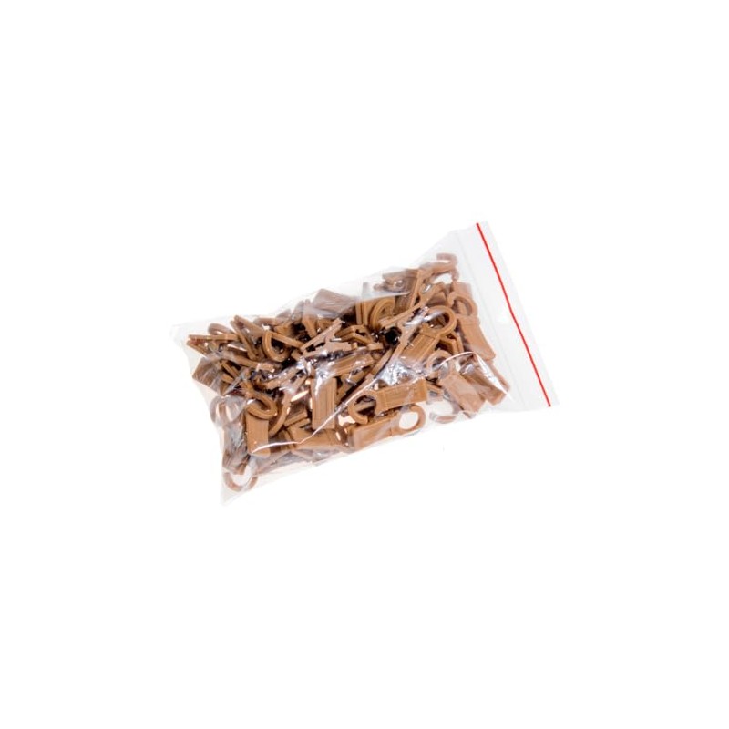 Curtain hooks for rings, oak, 25 pieces, 10 mm diameter,
