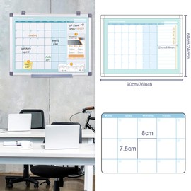 MAKELLO Dry Erase Calendar for Wall, Large White Board Calendar with Next Month for Office, Family, Kitchen and Bedroom, 36x24 inches