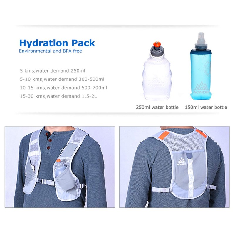 AONIJIE Ultralight Hydration Backpack Running Marathon Backpack Drinks Bag (Rose)