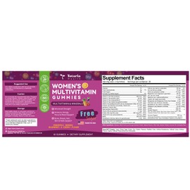 Totaria Sugar Free Multivitamin Gummies for Women 14+ w/Iron, Inositol, Folate, Biotin, Womens Daily Multivitamin Gummy w/Vitamin A, D, C, B, Support Hair, Skin, Energy, Immune, Strawberry Flavor