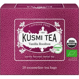 KUSMI TEA Kusmi Tea Rooibos Vanilla, 0.08 oz (2.0 g) x 20 Tea Bags (No Individual Packaging), Organic, JAS Certified, Rooibos Tea Herbal Tea