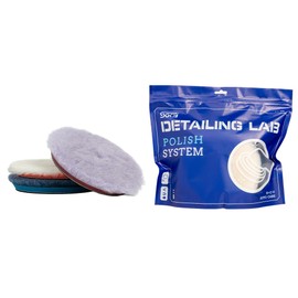 SGCB Pro 6" Wool Buffing Pads 3Pcs - Coarse, Medium, Light Cutting Car Wool Polishing Pads for 6 Inch Car Polisher Compounding