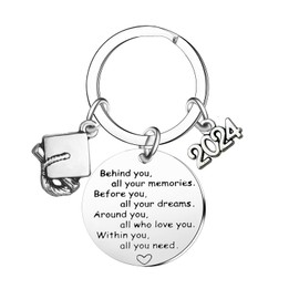 2024 Graduation Keychain Graduation Gifts Class of 2024 Gifts Inspirational Gifts Graduation Gift for College High Student Seniors Students Masters Nurses Students Graduation Present Behind You Gifts
