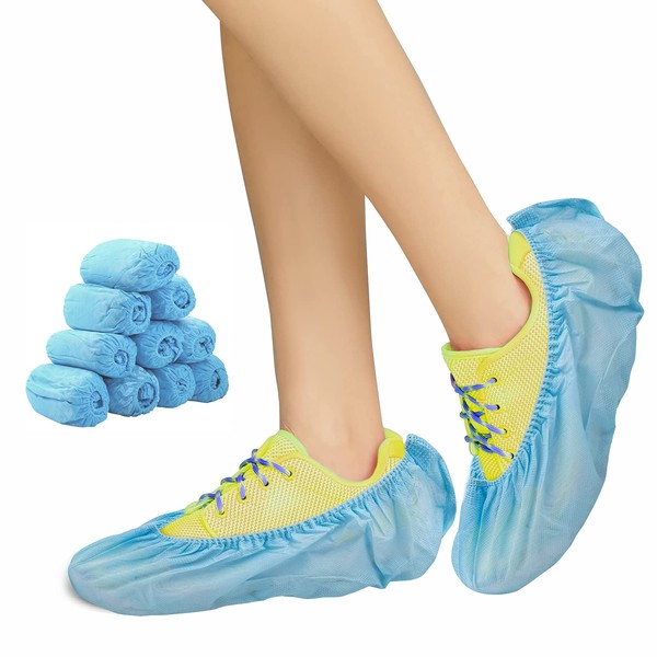 ABC PACK & SUPPLY Blue Disposable Shoe Covers for Indoors,