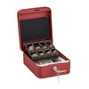 Relaxdays Cash Box with Coin Counter Board, Lockable, Steel, Portable,