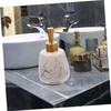 Ipetboom Ceramic Soap Dispenser with Pump Reusable Gray Marble Lotion