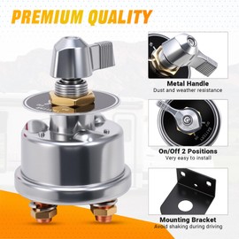 FEITON 200A Battery Shut Off Switch 12v Heavy Duty Battery Cut Off Switch with Side Post Mounting Bracket for Car, Truck, RV, Yacht, Boat