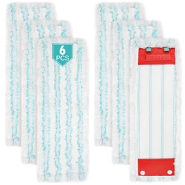 Pack of 6 Mop Covers for Leifheit Profi XL Micro Duo / Profi XL Cotton Plus, Microfibre Replacement Cover for All Floor Types, Super Strong Water Absorption and Strong Decontamination Capability