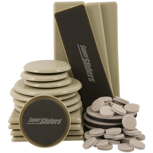Super Sliders Super Sliders Assorted Reusable Furniture Sliders & Self-Stick