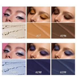 LUXAZA PRO Blue Eyeshadow Stick Makeup 6PCS Set, Dark Blue Brown Metallic Shimmer Matte Cream Eye Shadow Eyeliner Brightener Pencil Crayon - JEANS BLUE
