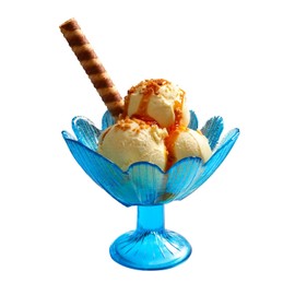 CRISTALICA Eiscremeglas Eisbecher Eisglas Eisschale Seerose rosa Colori Gelato 11cm