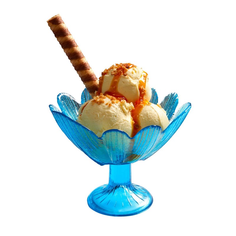 CRISTALICA Eiscremeglas Eisbecher Eisglas Eisschale Seerose rosa Colori Gelato 11cm