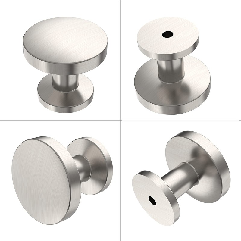 9BUILD EU0048 Pack of 10 Furniture Knobs, Brushed Nickel Cupboard
