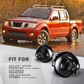 Winjet Fog Lights Assembly for 2005-2015 Nissan Xterra Lamps Replacement for 2010-2018 Nissan Frontier with Wiring Kit and Switch,Smoke Lens