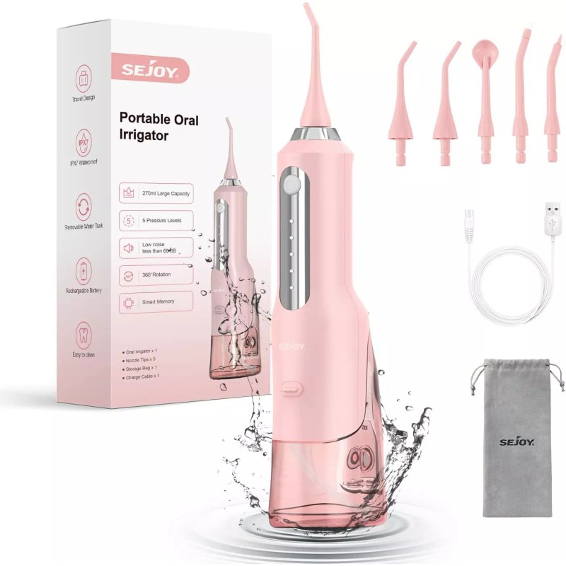 Sejoy Water Dental Flosser Teeth Pick Portable Cordless Oral Irrigator